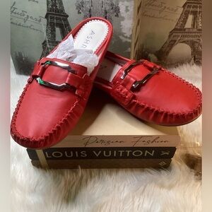 ASHRO Women's Red Slip-On Loafers